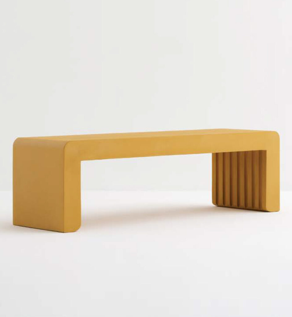Modern Concrete Bench yellow for outdoor