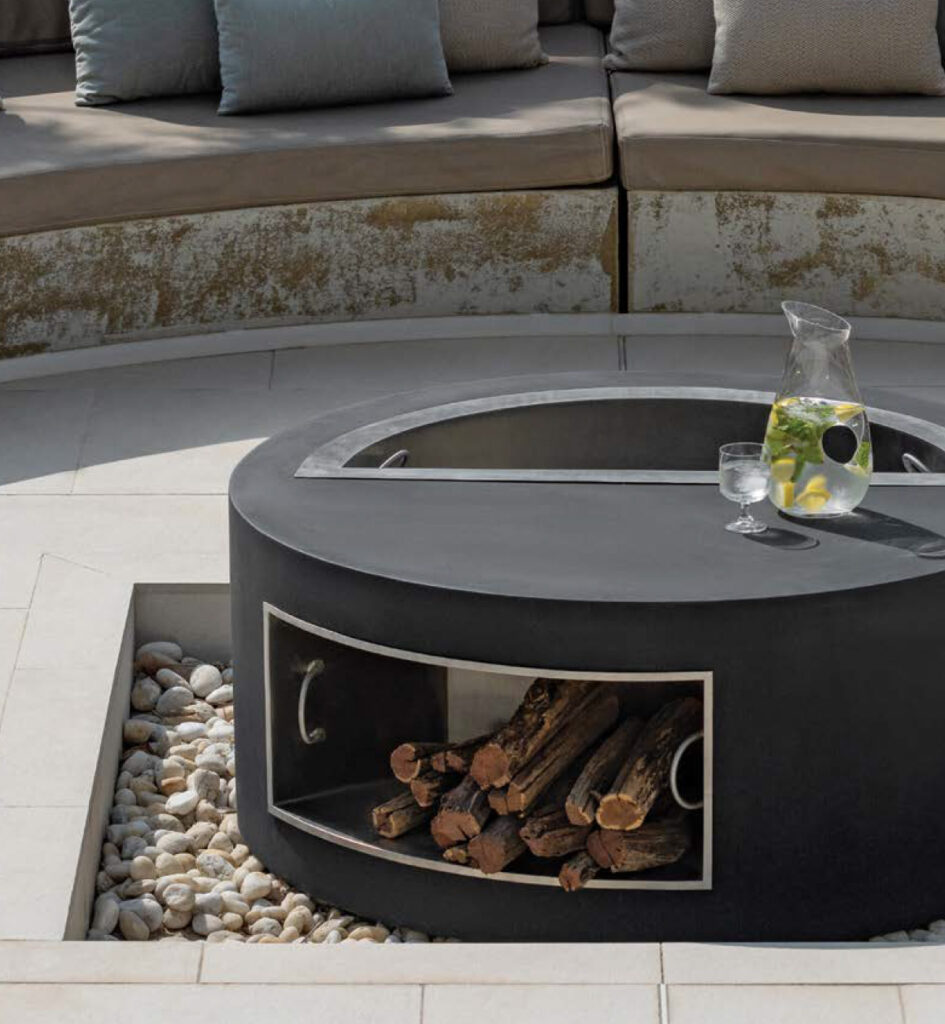 stylish outdoor concrete Firepits dubai