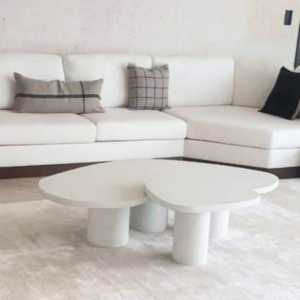 Concrete Coffee Table cloud shape White color