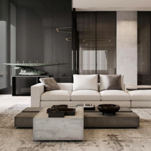 Concrete Coffee Table Living Room Design 